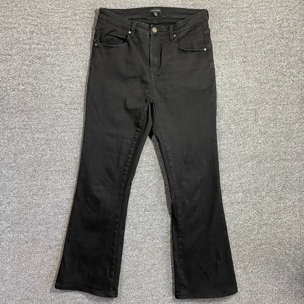 Universal Standard Jeans Size 10 Black Flare High Rise Stretch Denim